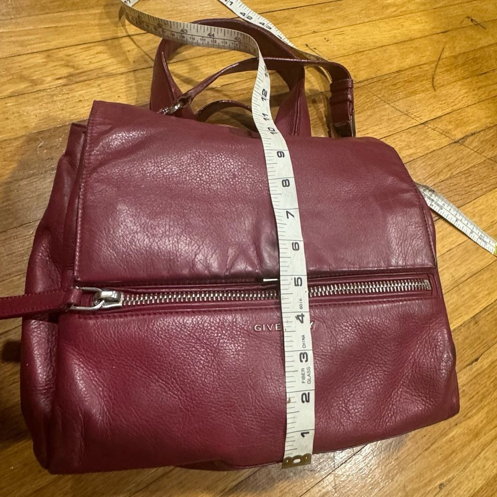 Givenchy Pandora Pure Dark Red Top Handle Front Flap Bag - Picture 11 of 12
